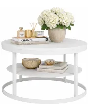 Biały dwupoziomowy stolik kawowy - Selpa 5X w sklepie Edinos.pl