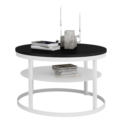 Okrągły stolik kawowy Robini 5X biały czarny