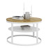 Okrągły skandynawski stolik kawowy biały + dąb artisan - Robini 5X