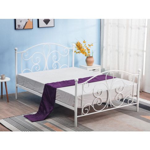 Zdjęcie produktu Białe łóżko do sypialni 120x200 cm - Lafio.