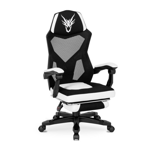 Czarno-biały fotel gamingowy Vixo