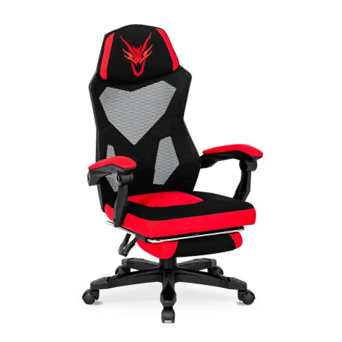 Czerwono-czarny fotel gamingowy Vixo