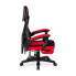 Czerwono-czarny fotel z podnóżkiem Vixo