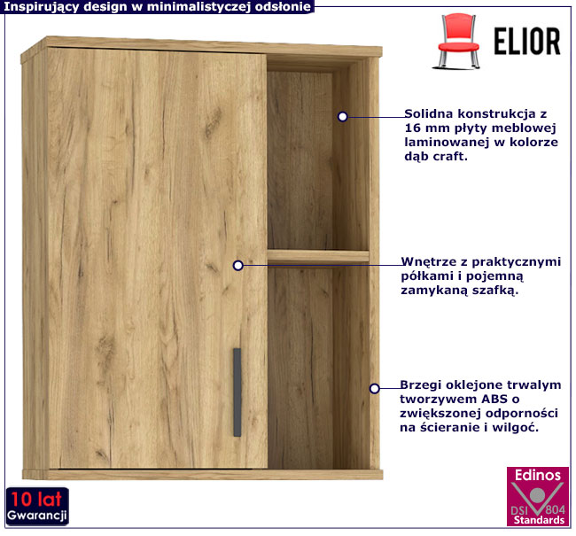 Szafka ścienna dąb craft Lamans 4X
