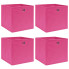 Różowy komplet składanych pudełek z tkaniny 4 sztuki - Fiwa 4X