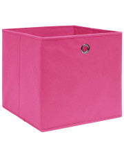 Różowy zestaw 4 składanych pudełek do regału - Fiwa 3X w sklepie Edinos.pl