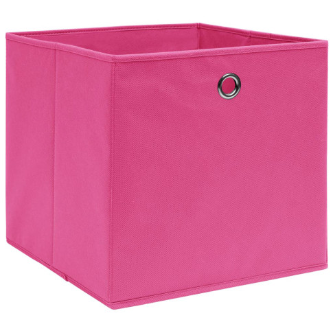 zestaw 4 różowych pudełek z tkaniny Fiwa 3X