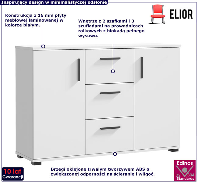 Biała komoda Lamans 7X