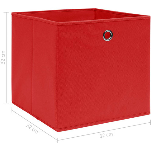 Szczegółowe zdjęcie nr 4 produktu Zestaw czerwonych pudełek z materiału 4 sztuki - Fiwa 4X