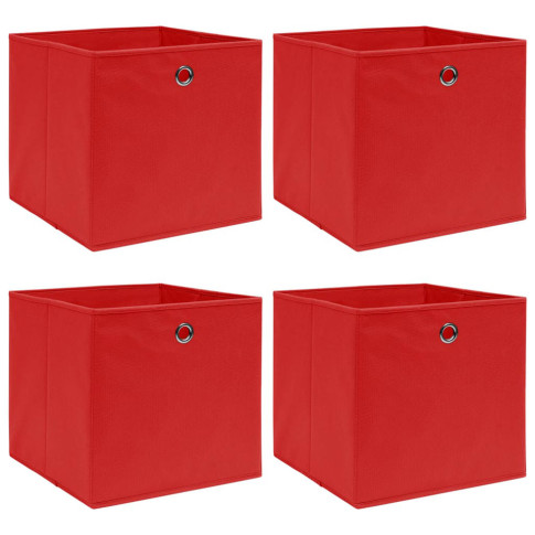 Zdjęcie produktu Zestaw czerwonych pudełek z materiału 4 sztuki - Fiwa 4X.
