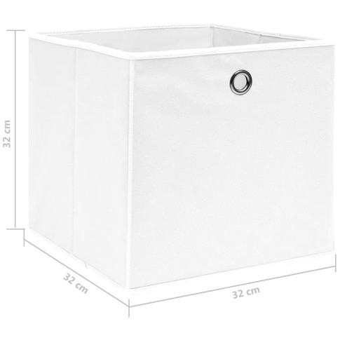 4 kwadratowe składane pudełka do przechowywania biel Fiwa 4X wymiary