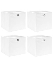 Biały komplet składanych pudełek z tkaniny 4 szt - Fiwa 4X w sklepie Edinos.pl