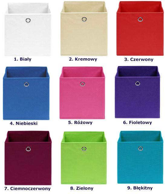 Kolory zestawu pudełek z tkaniny Fiva 4X