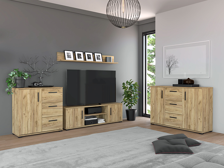 Wizualizacja mebli do salonu z kolekcji Mirado