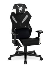 Czarno-białe obrotowe krzesło gamingowe - Voxi w sklepie Edinos.pl