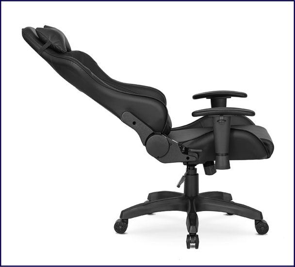 Czarny ergonomiczny fotel obrotowy do komputera Rosali