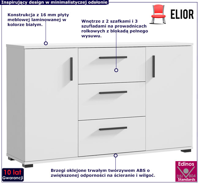 komoda Lamans 8X biała