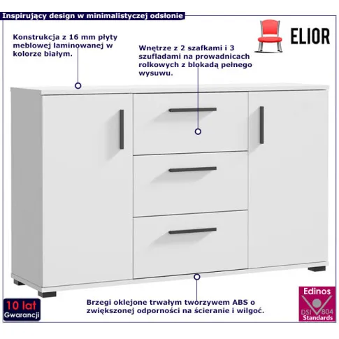 Komoda biała Mirado 8X