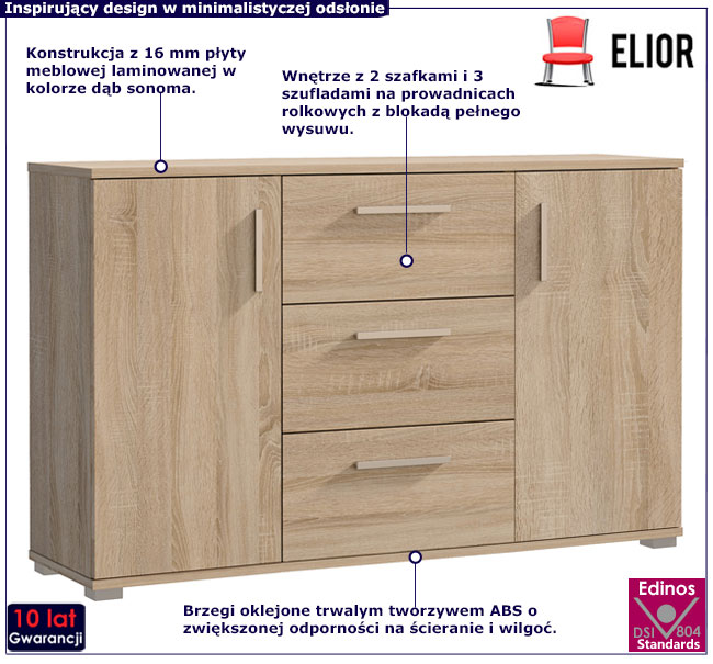 komoda Lamans 8X dąb sonoma