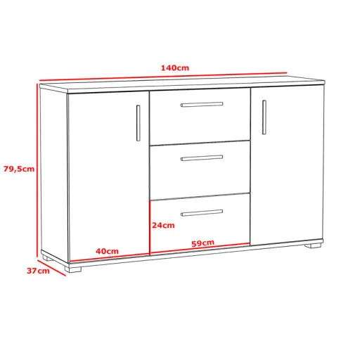 Wymiary komody Mirado 8X