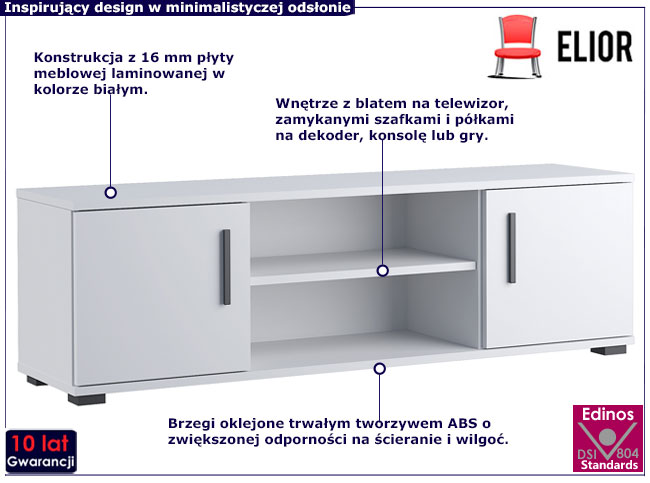 szafka rtv Mirano 10X biała