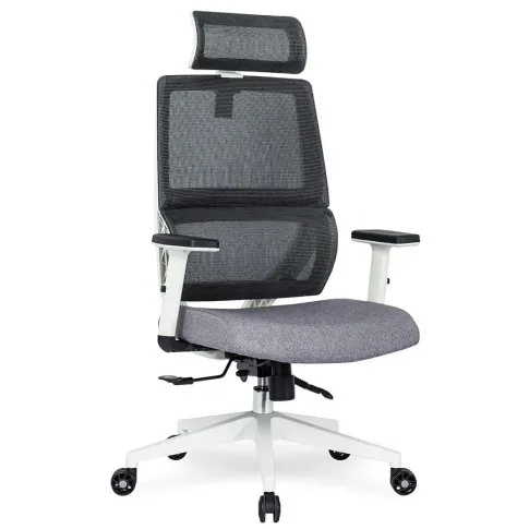 Szary ergonomiczny nowoczesny fotel biurowy Kevo