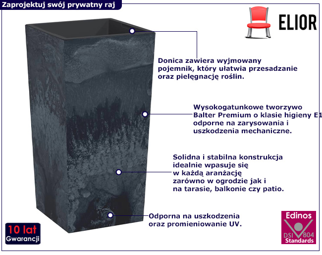Wysoka donica ogrodowa Faleo