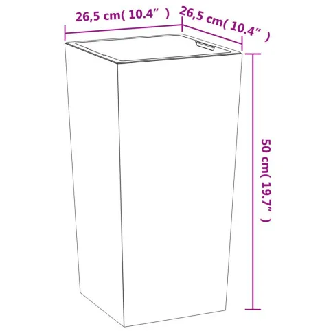 Wymiary antracytowej donicy Wexo