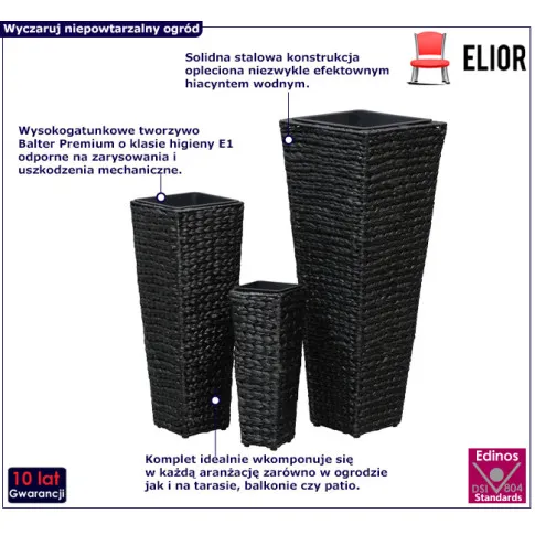 Zestaw czarnych donic Nefa