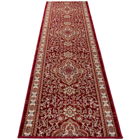 Czerwony chodnik dywanowy w klasyczny wzór Wosco 4X