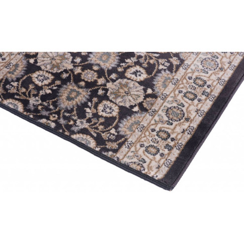 Wzorzysty antracytowy chodnik dywanowy Wosco 3X