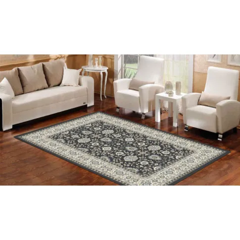 Salon klasyczny z wykorzystaniem antracytowego dywanu Igras 5X