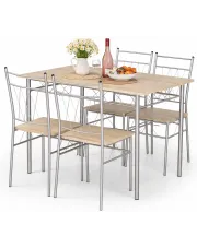 Stół z krzesłami dąb sonoma - Palletis w sklepie Edinos.pl