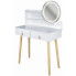 Biała skandynawska toaletka makijażowa z lustrem led Onera 7X