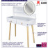 Infografika białej toaletki skandynawskiej podświetlanym lustrem Onera 7X