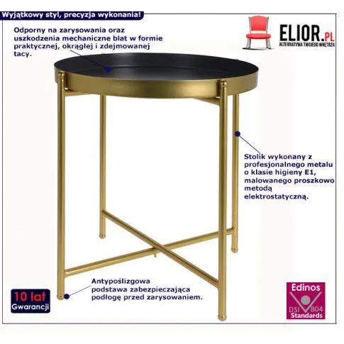 Fotografia Stolik kawowy Zabir - złoty + szary z kategorii Stoliki kawowe