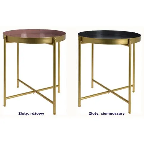 Zdjęcie stolik kawowy Zabir złoty + szary do salonu | Edinos.pl