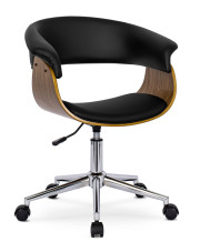 Czarne nowoczesne krzesło obrotowe z ekoskóry - Bano w sklepie Edinos.pl