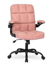 Różowy fotel młodzieżowy tapicerowany boucle - Acto 4X w sklepie Edinos.pl
