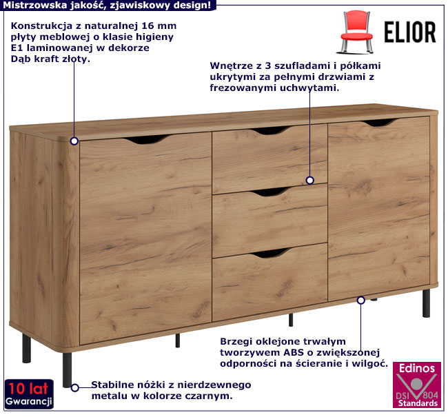 Komoda z szufladami i półkami Poli 6X