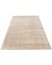 Beżowy prostokątny dywan shaggy - Undo 3X w sklepie Edinos.pl