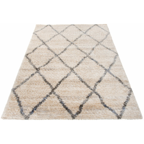Kremowy prostokątny dywan w kratę Undo 5X