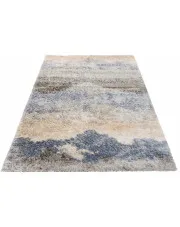 Włochaty niebieski dywan w nieregularne kształty - Undo 7X w sklepie Edinos.pl
