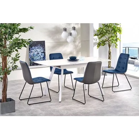 Szczegółowe zdjęcie nr 4 produktu Krzesło pikowane Danter - granatowe