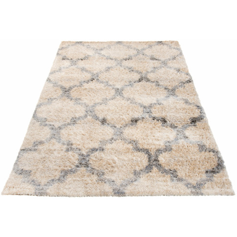 Beżowy prostokątny dywan w marokańska koniczynę Undo 4X