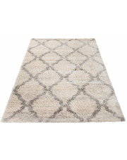 Prostokątny kremowy dywan shaggy w marokańską koniczynę - Undo 4X w sklepie Edinos.pl