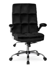 Czarny welurowy fotel do gabinetu - Mevo 3X