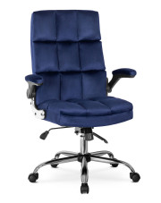 Granatowy nowoczesny fotel z ruchomymi podłokietnikami - Mevo 3X