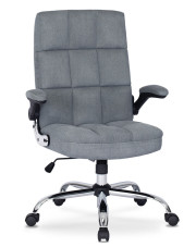 Szary tapicerowany fotel biurowy pikowany - Mevo 4X w sklepie Edinos.pl