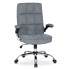 Szary tapicerowany fotel biurowy pikowany - Mevo 4X